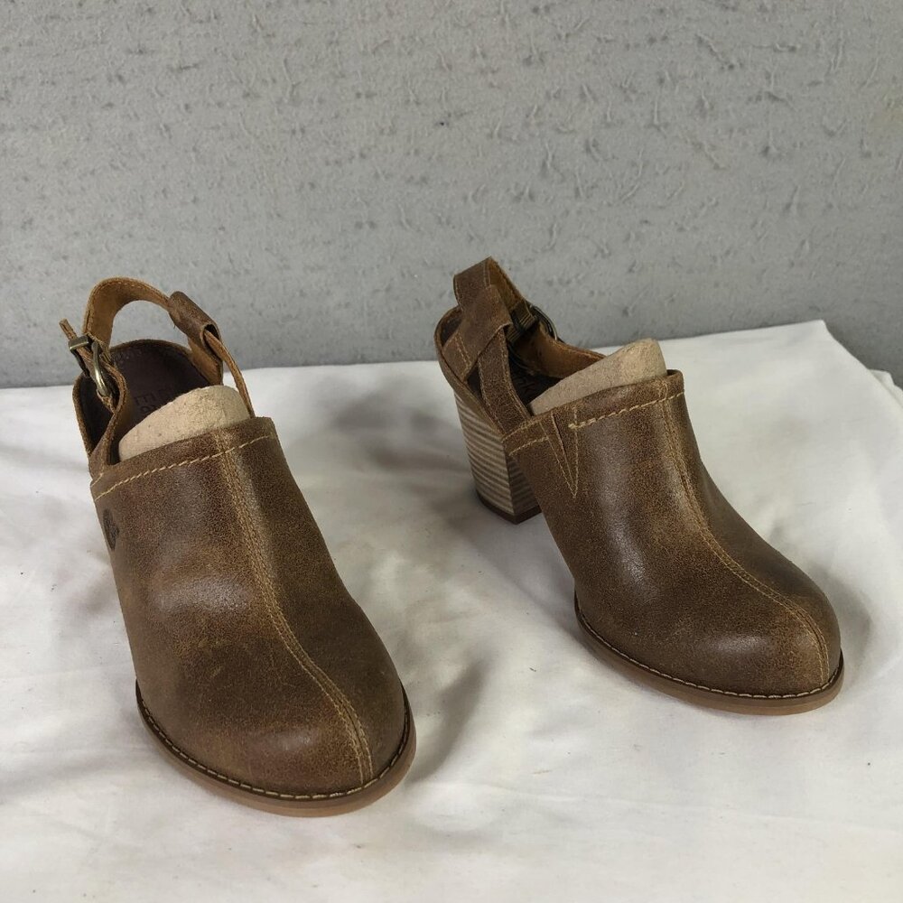 Timberland Earthkeepers Shoes Womens Size 6 Leather Clog Mule Slingback Chunky